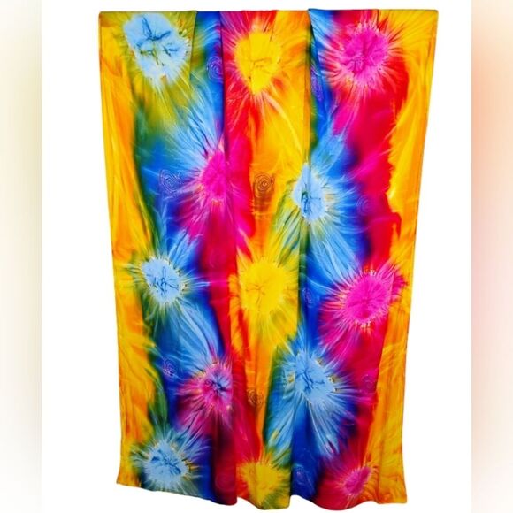 Tie Dye Tapestry 66" x 45" Vibrant Multicolors - Picture 10 of 12